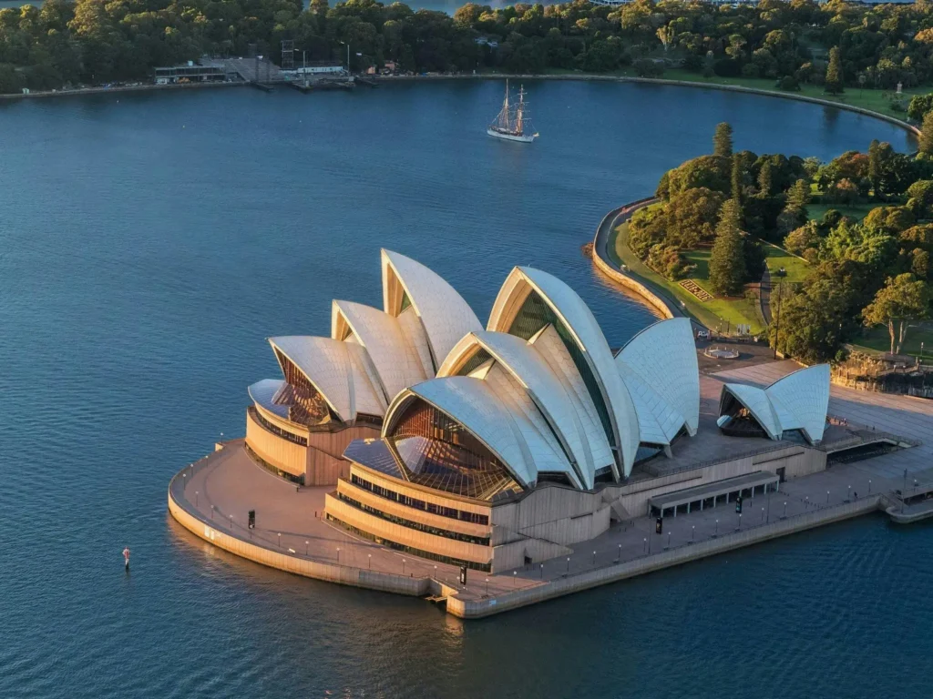 sydney opera house view from above