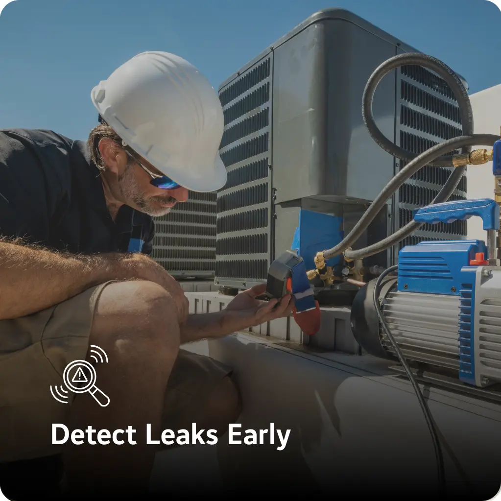 hvac technician checking leaks