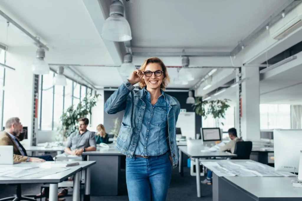 woman executive casual at innovative office