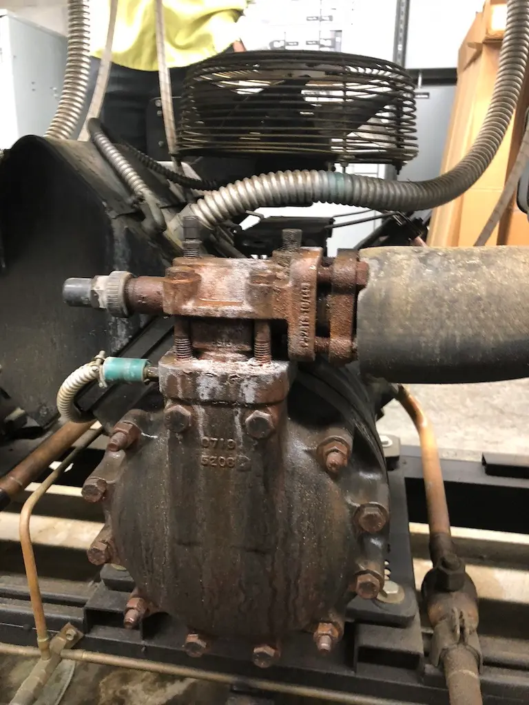 Close up of a refrigerant leak