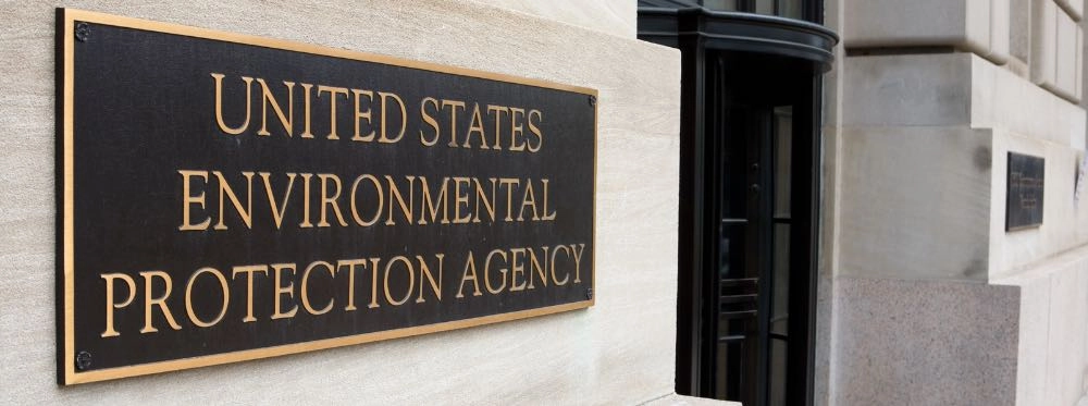 Sign on a building showing _United States Environmental Protection Agency_ EPA