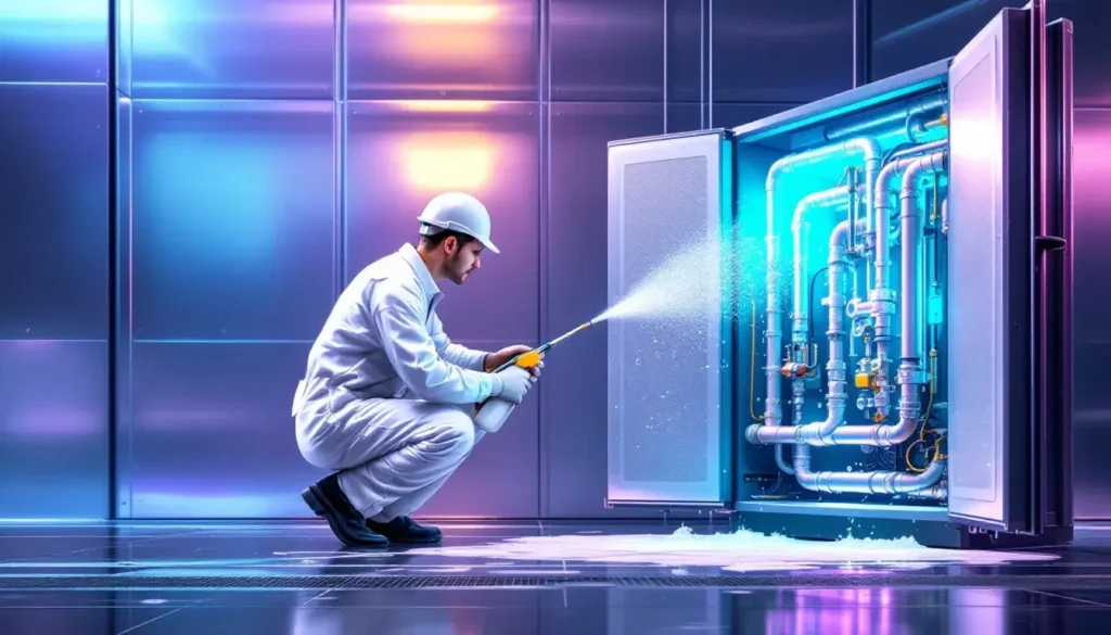 AI Illustration of Using Soapy Water for Leak Detection