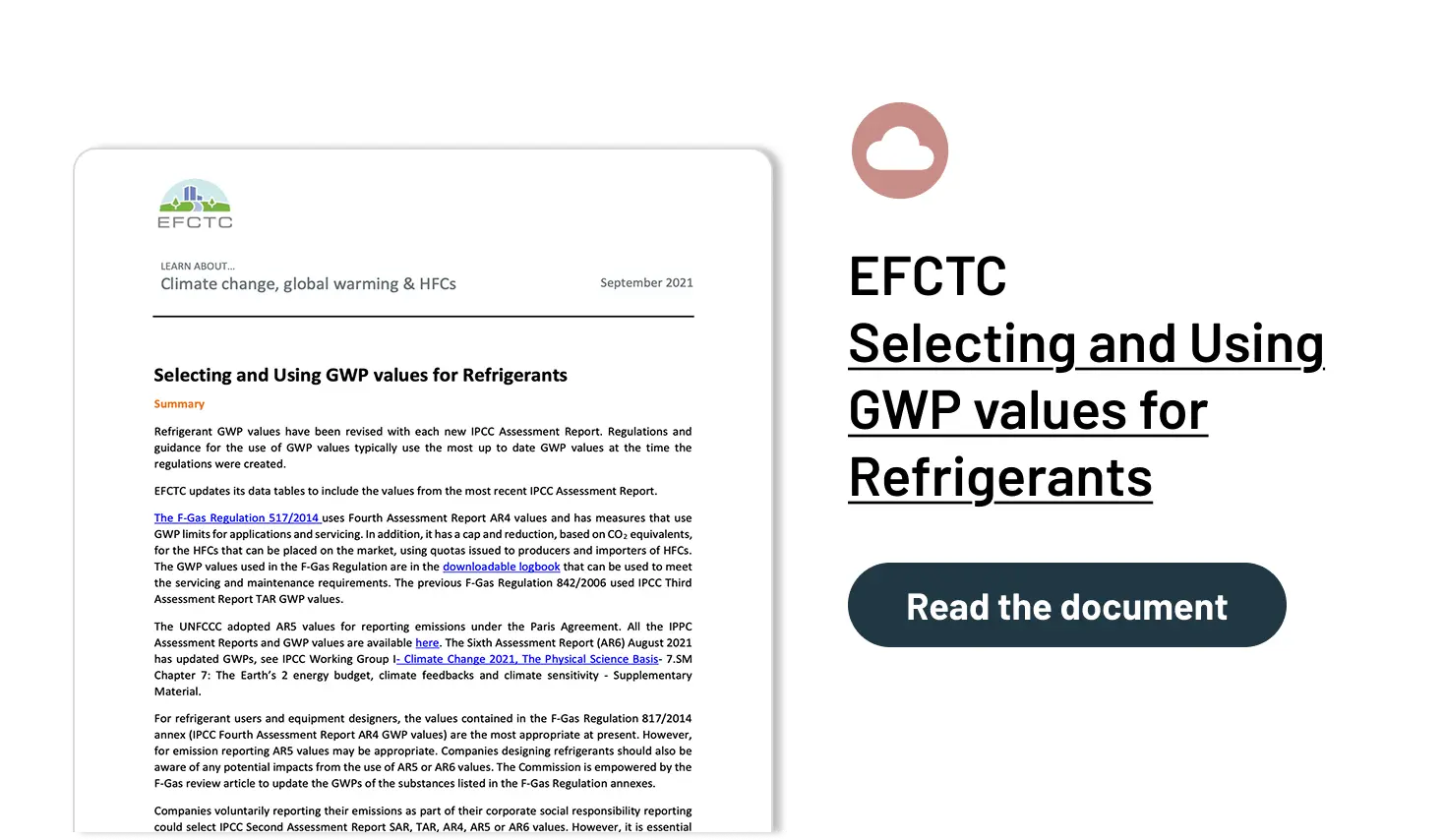 EFCTC - Selecting and Using GWP values for Refrigerants