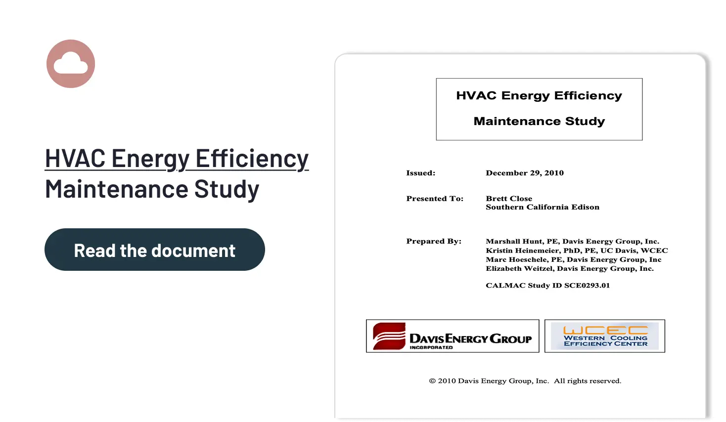 HVAC Energy Efficiency Maintenance Study