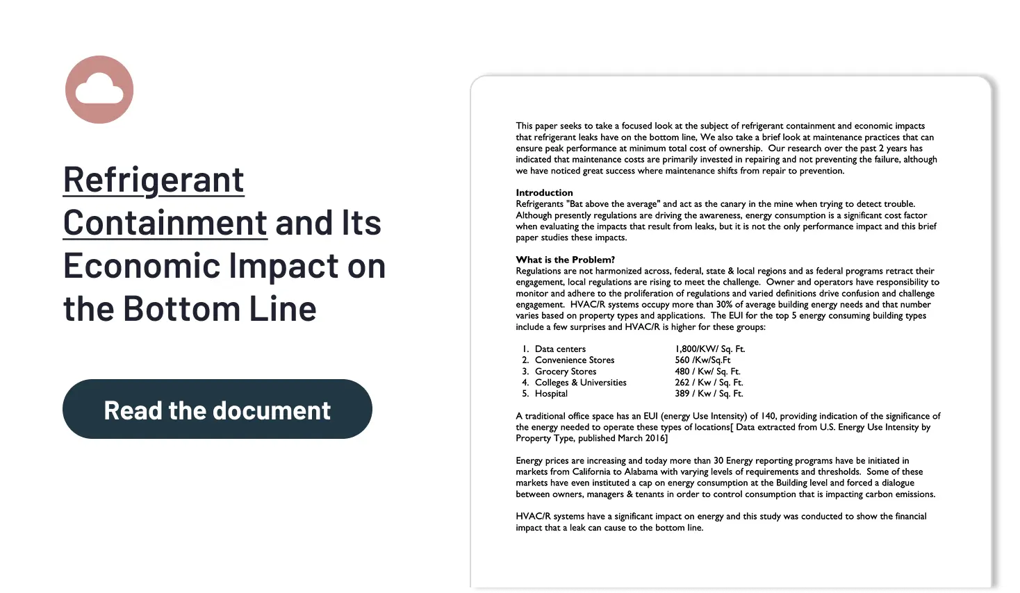Refrigerant Containment and Its Economic Impact on the Bottom Line