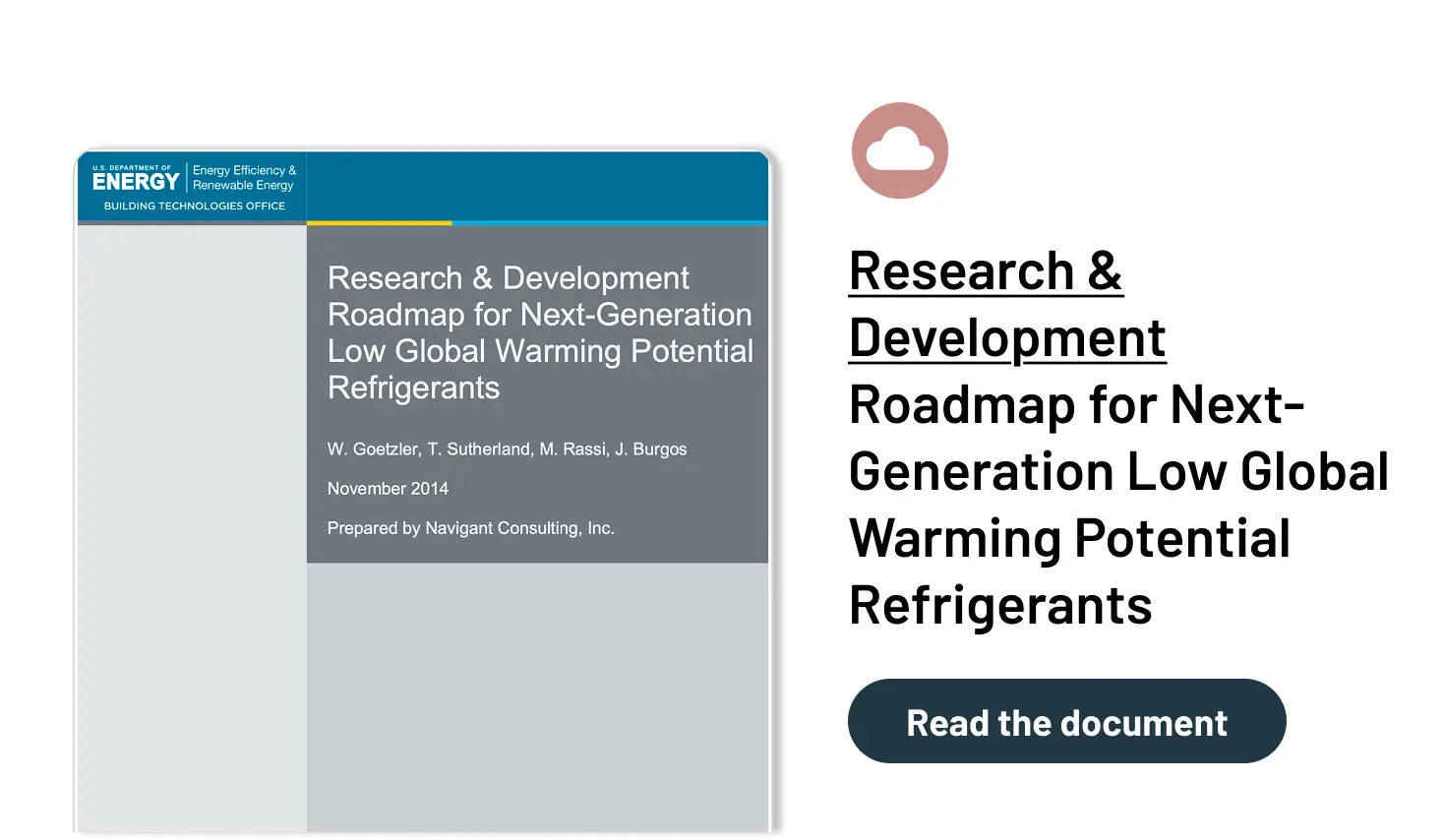 Research & Development Roadmap for Next-Generation Low Global Warming Potential Refrigerants