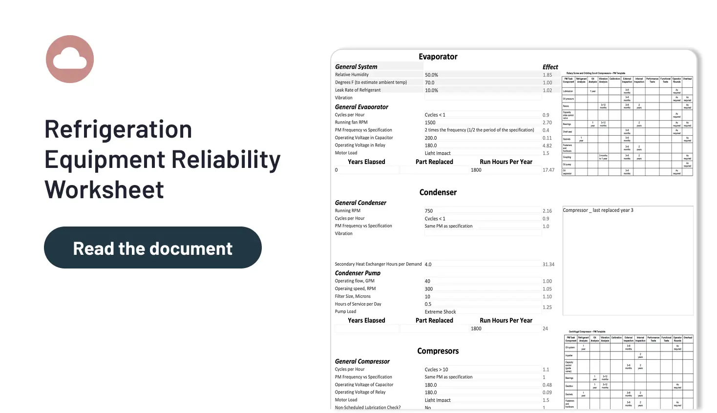 Refrigeration Equipment Reliability Worksheet