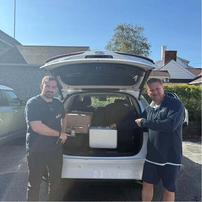 Ted Atwood and Tony on their way to install leak detectors