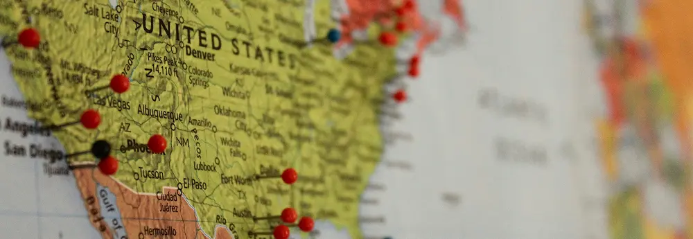 United States - Map with pins
